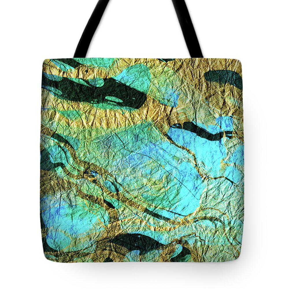 Abstract Tote Bag featuring the painting Abstract Art - Deeper Visions 3 - Sharon Cummings by Sharon Cummings