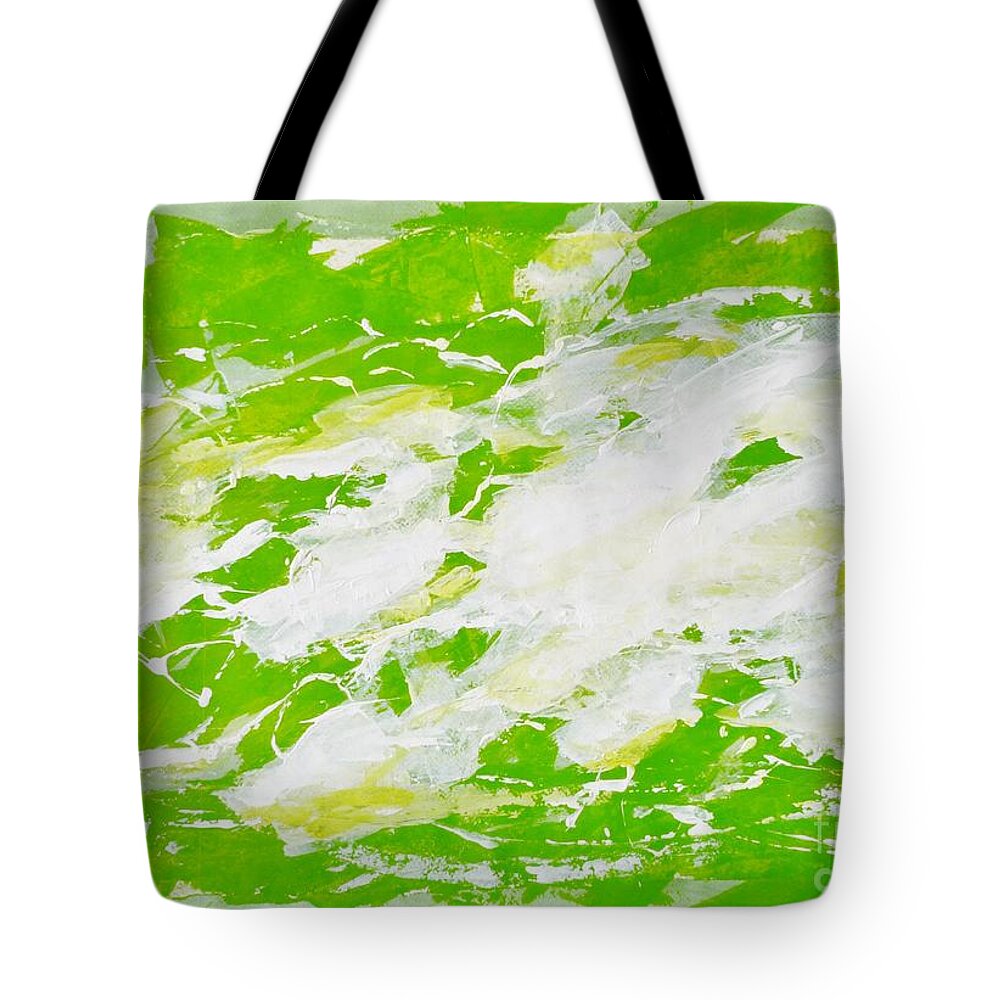 Acrylic Tote Bag featuring the painting Abstract Art Project #18 by Karina Plachetka