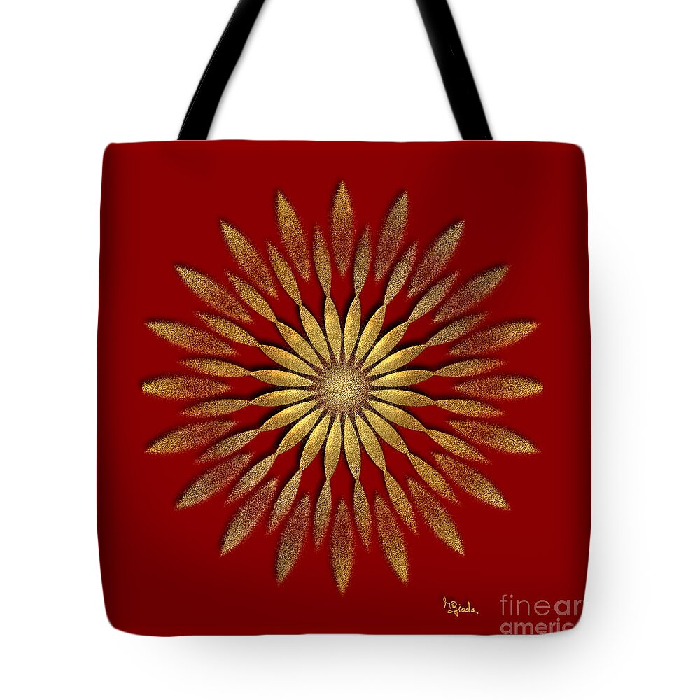 #rgiada Tote Bag featuring the digital art Abstract art - Sunflower2 by RGiada by Giada Rossi