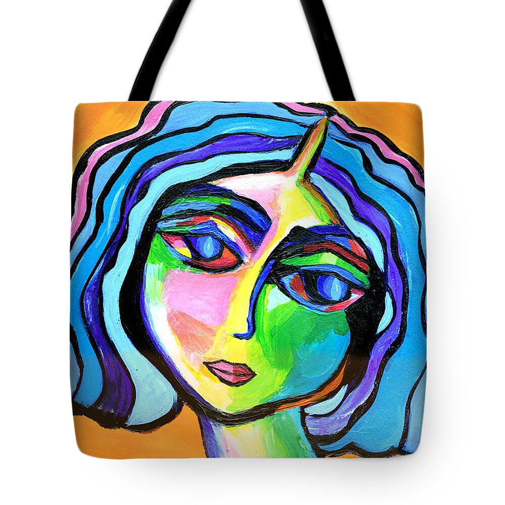 Abstract Tote Bag featuring the painting Abstract B32916 by Mas Art Studio