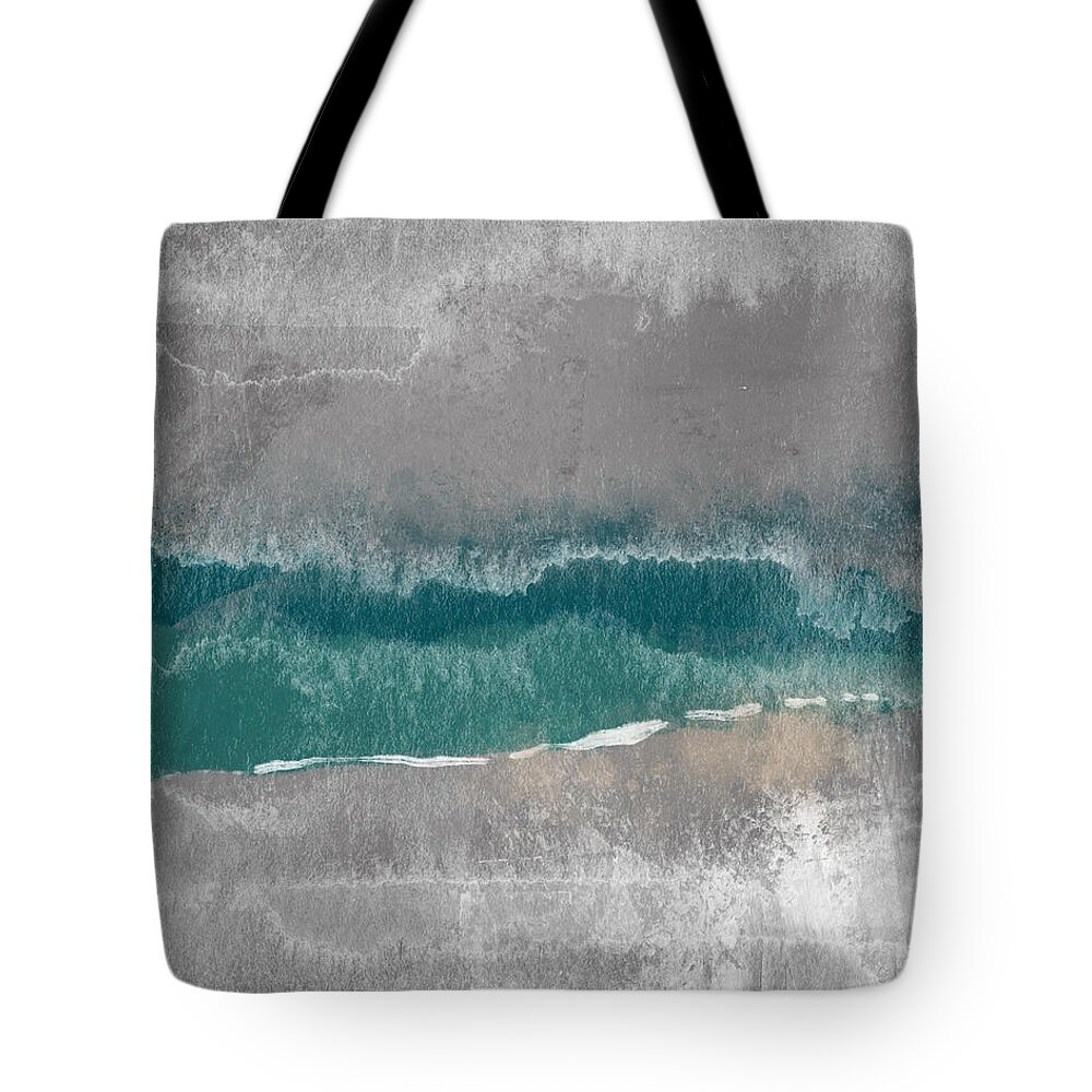 Beach Tote Bag featuring the mixed media Abstract Beach Landscape- Art by Linda Woods by Linda Woods