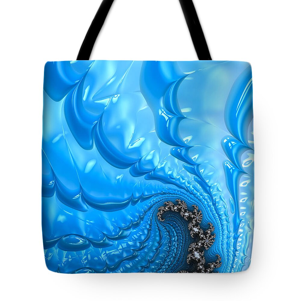 Blue Tote Bag featuring the photograph Abstract blue winter fractal by Matthias Hauser