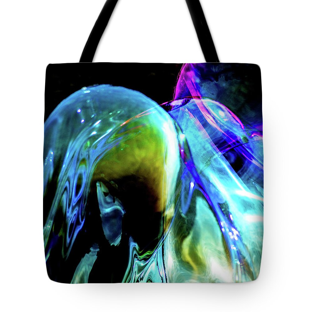 Abstract Tote Bag featuring the photograph Abstract-Bubbles by Don Johnson