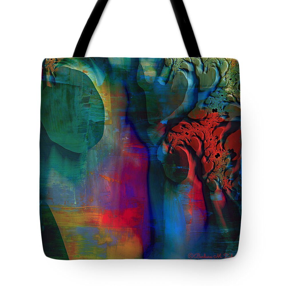 Abstract Tote Bag featuring the photograph Abstract Colorplay by Barbara Zahno