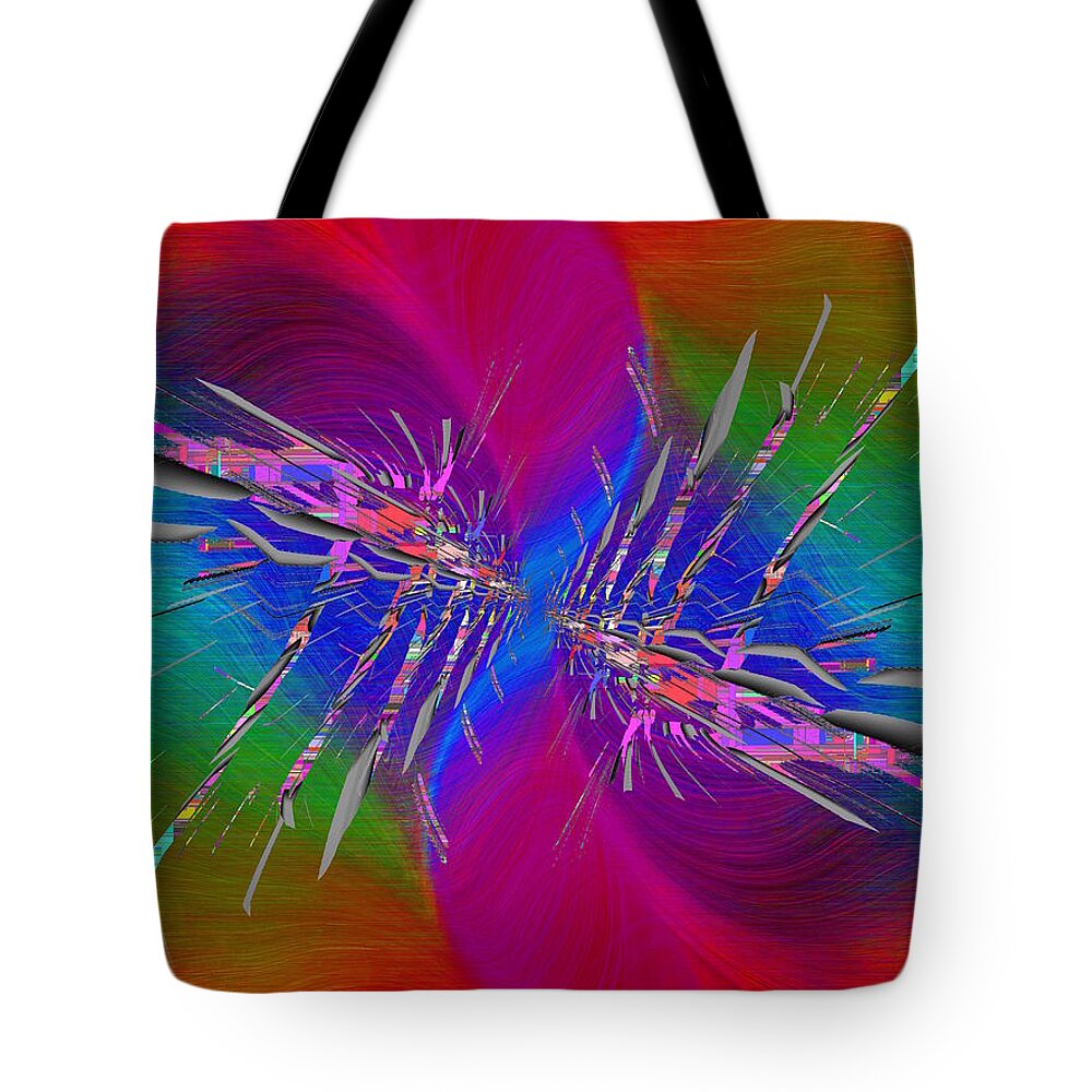 Abstract Tote Bag featuring the digital art Abstract Cubed 353 by Tim Allen