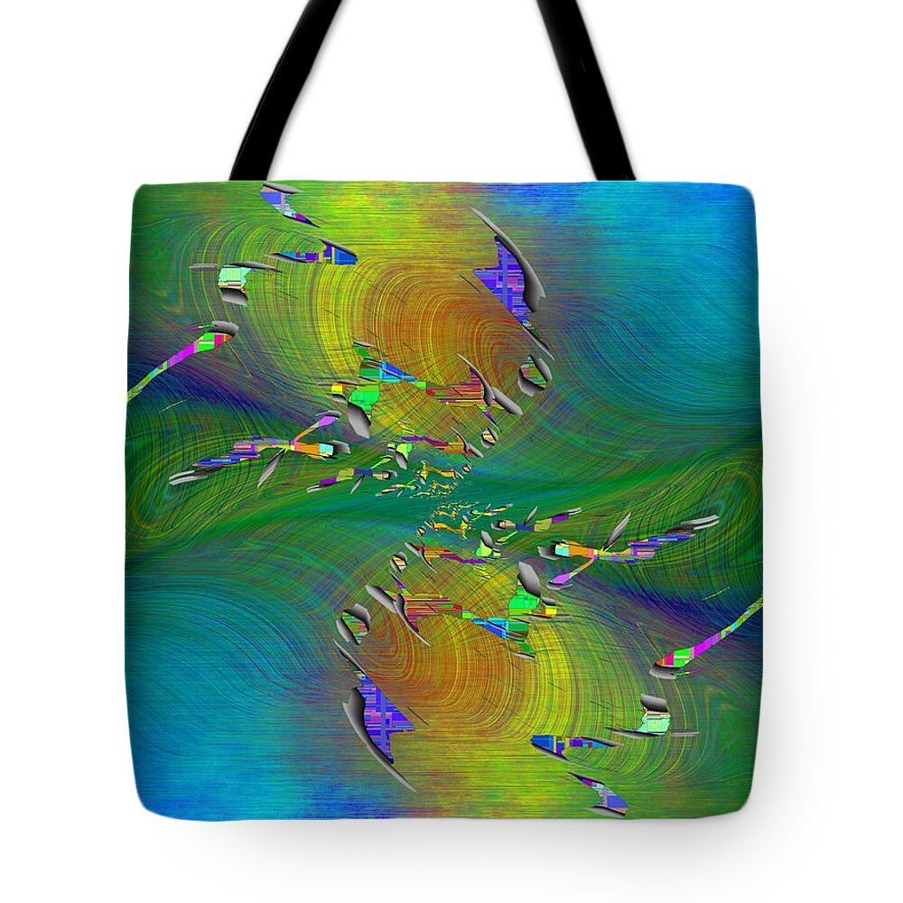 Abstract Tote Bag featuring the digital art Abstract Cubed 359 by Tim Allen