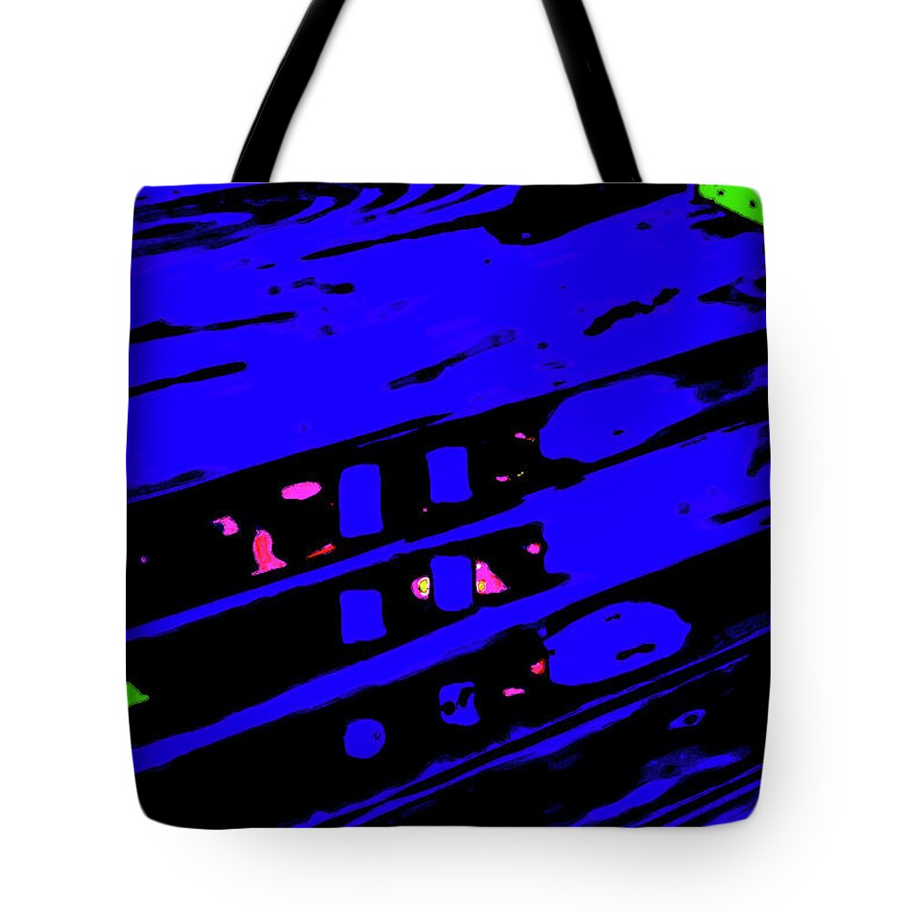 Abstract Tote Bag featuring the photograph Abstract Deck Puddle by Gina O'Brien