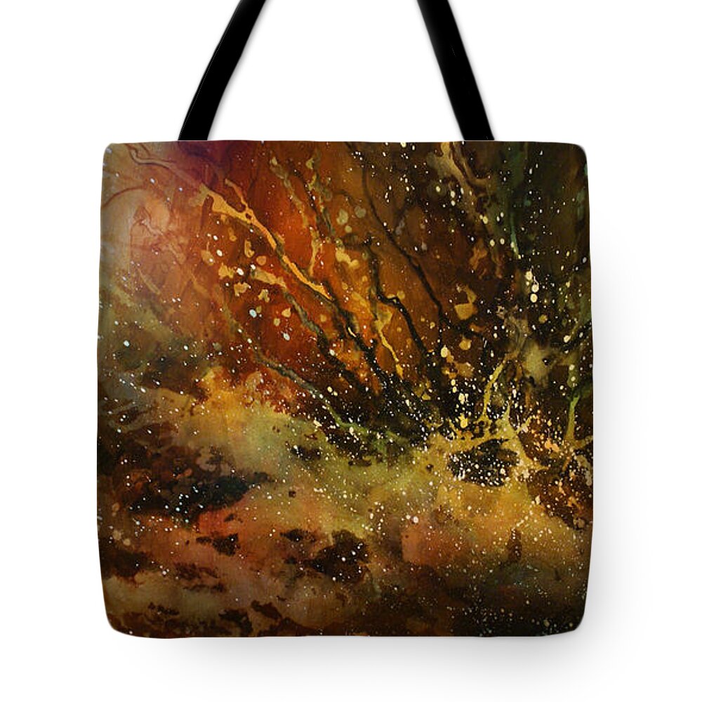 Organic Abstract Representational Abstract Design Earth Tones Tote Bag featuring the painting Abstract Design 48 by Michael Lang