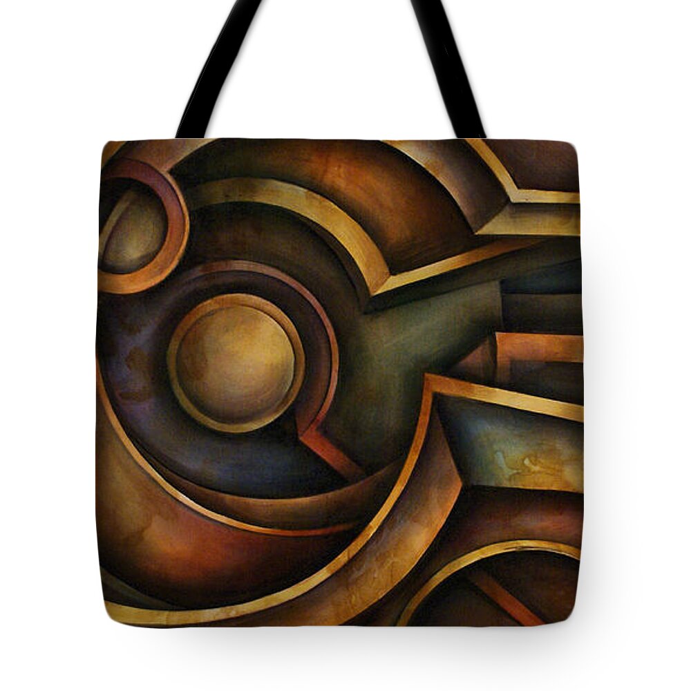 Abstract Tote Bag featuring the painting Abstract Design 87 by Michael Lang