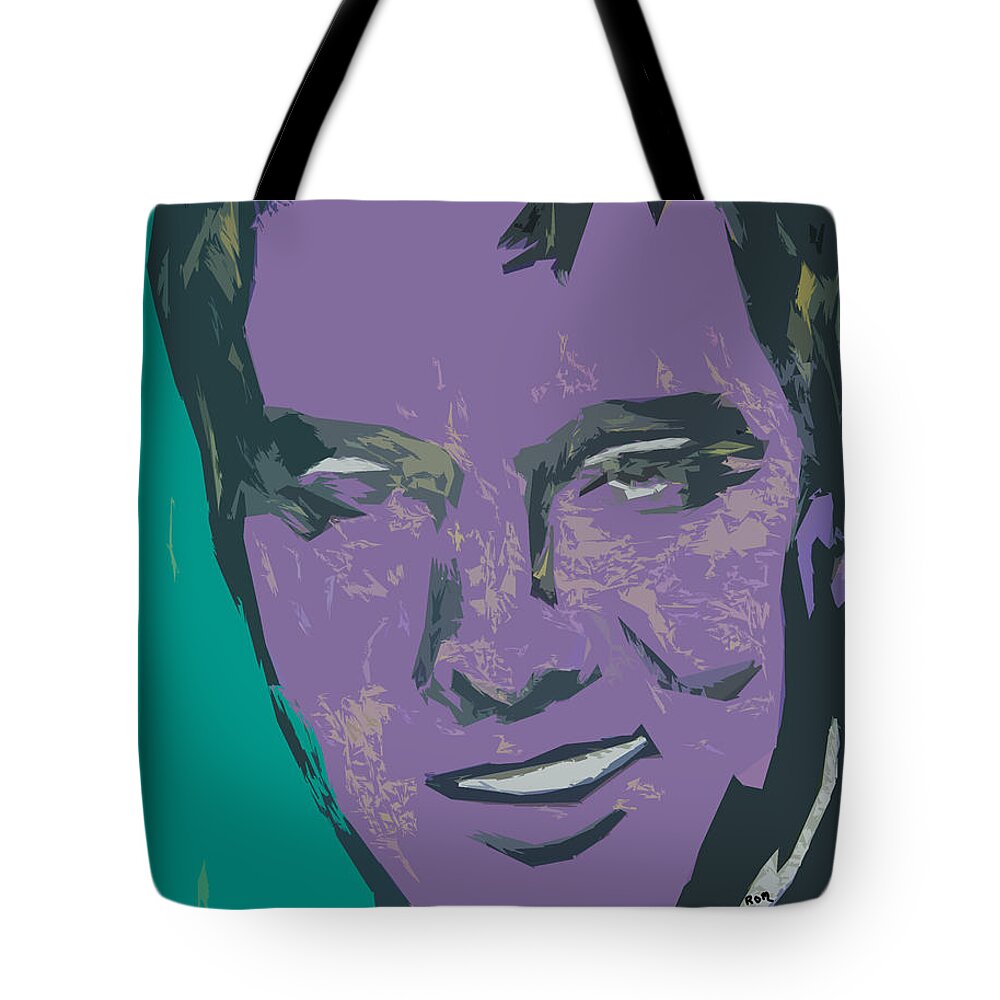 Elvis Tote Bag featuring the painting Abstract Elvis by Robert Margetts