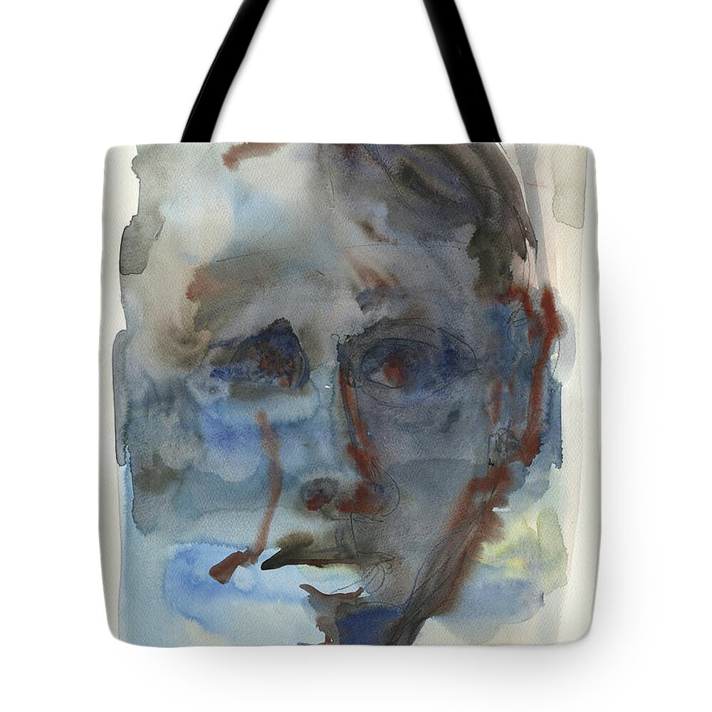 Abstract Face Tote Bag featuring the painting Abstract face by Juan Bosco