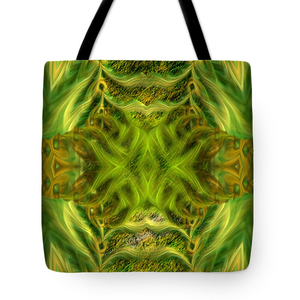 Totem Tote Bag featuring the digital art Abstract fantasy art - Spirit of the jungle by RGiada by Giada Rossi