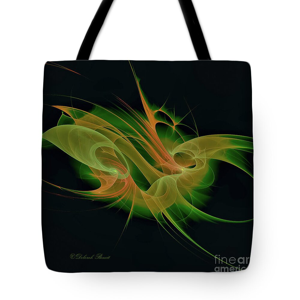Abstract Tote Bag featuring the digital art Abstract FFZ by Deborah Benoit