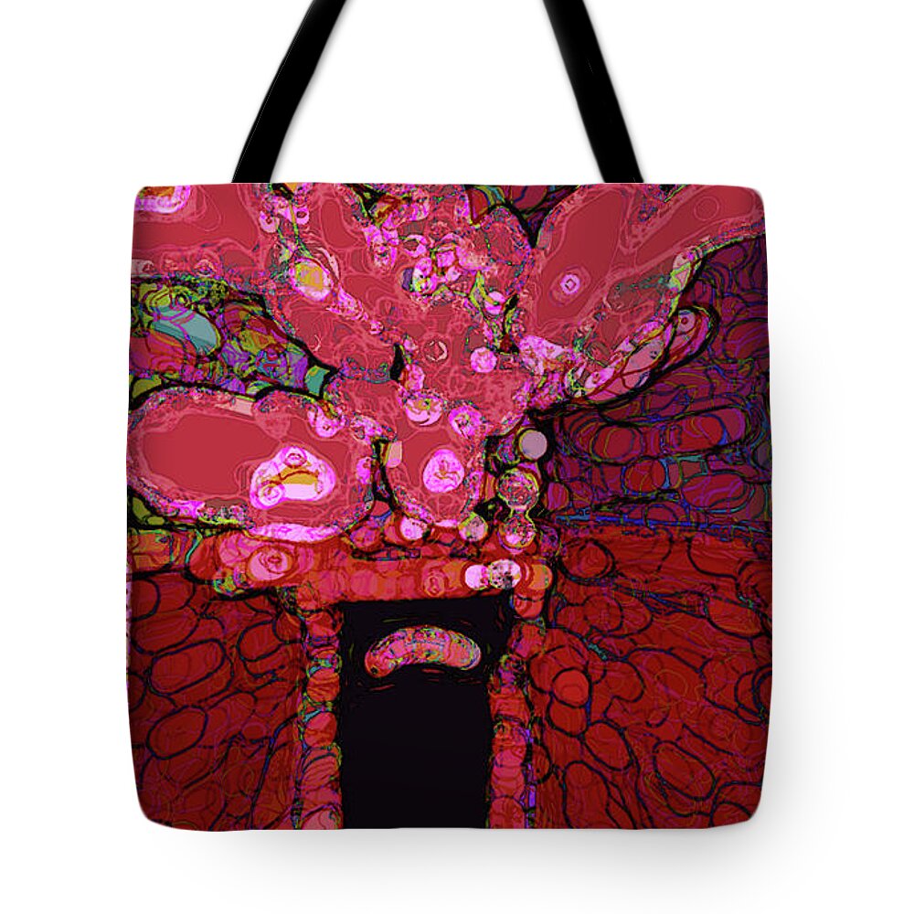 Posters Tote Bag featuring the digital art Abstract Floral Art 160 by Miss Pet Sitter