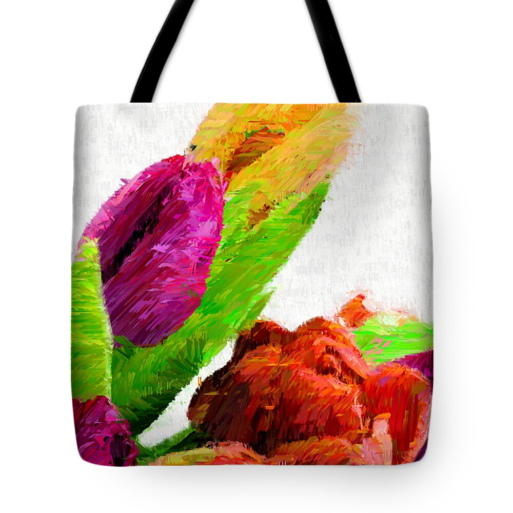 Rafael Salazar Tote Bag featuring the mixed media Abstract Flower 0722 by Rafael Salazar