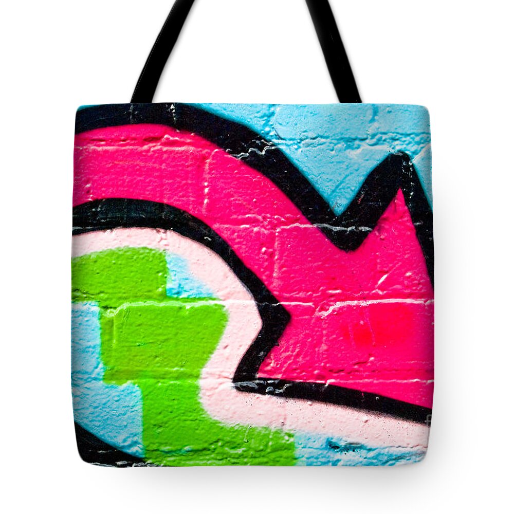 Abstract Tote Bag featuring the painting Abstract Graffiti arrow pouinting down by Yurix Sardinelly
