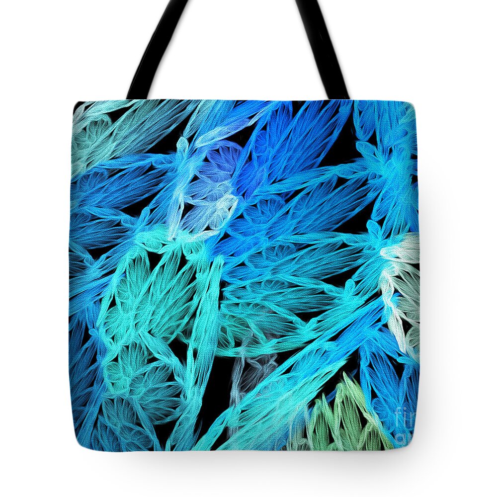 Andee Design Abstract Tote Bag featuring the digital art Abstract In Blue by Andee Design