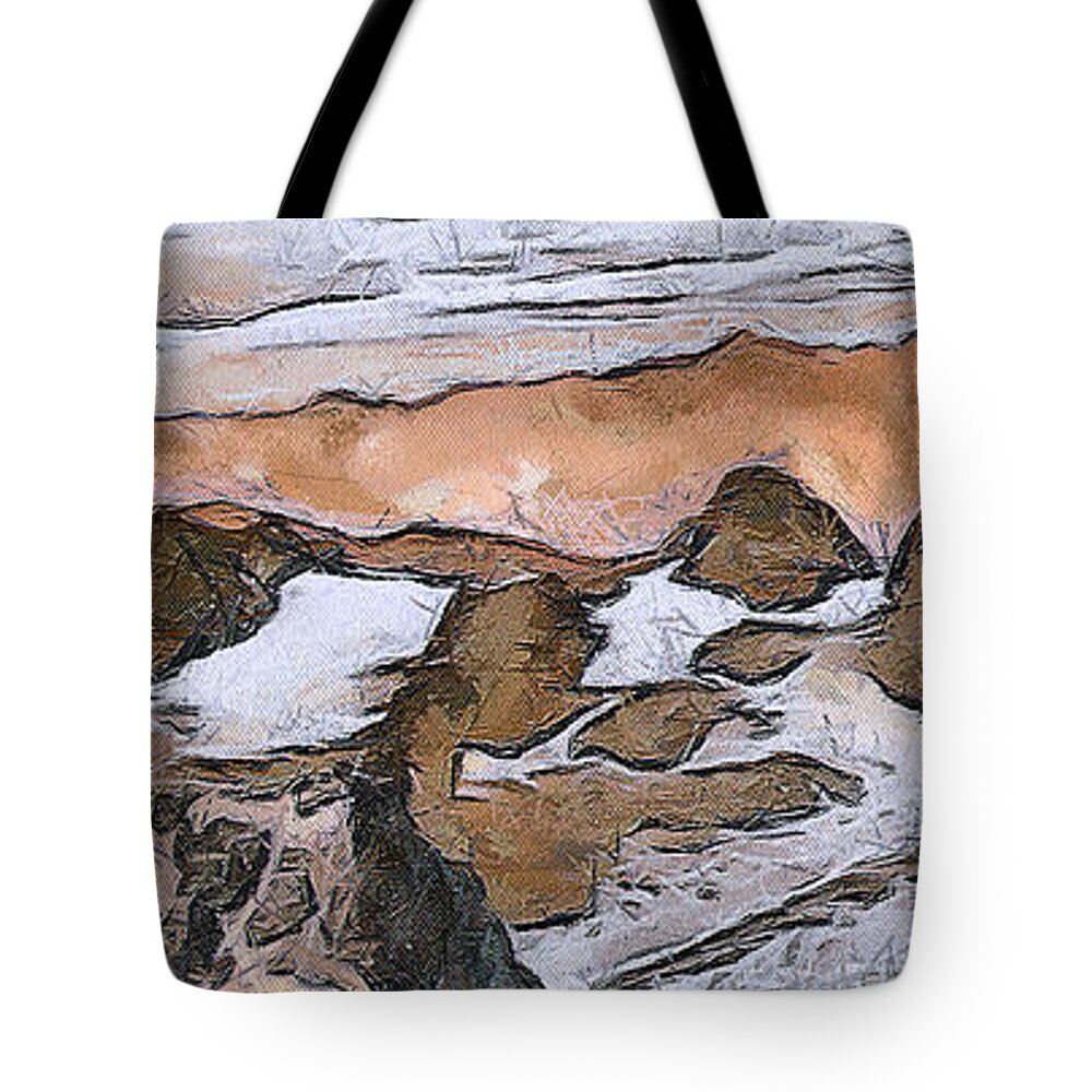 Odon Tote Bag featuring the painting Abstract in red by Odon Czintos