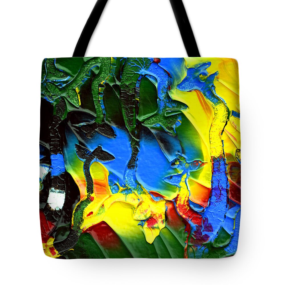 Abstract Tote Bag featuring the painting Abstract K12716 by Mas Art Studio