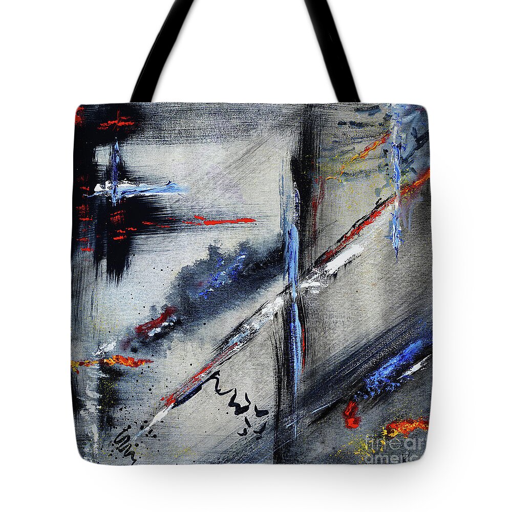 Abstract Tote Bag featuring the painting Abstract by Karen Fleschler