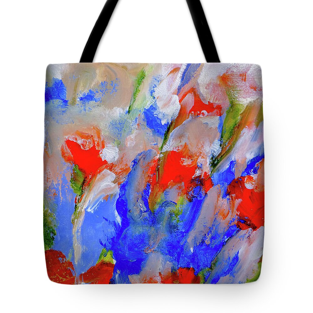 Abstract Tote Bag featuring the digital art Abstract Koi Pond by Lisa Kaiser