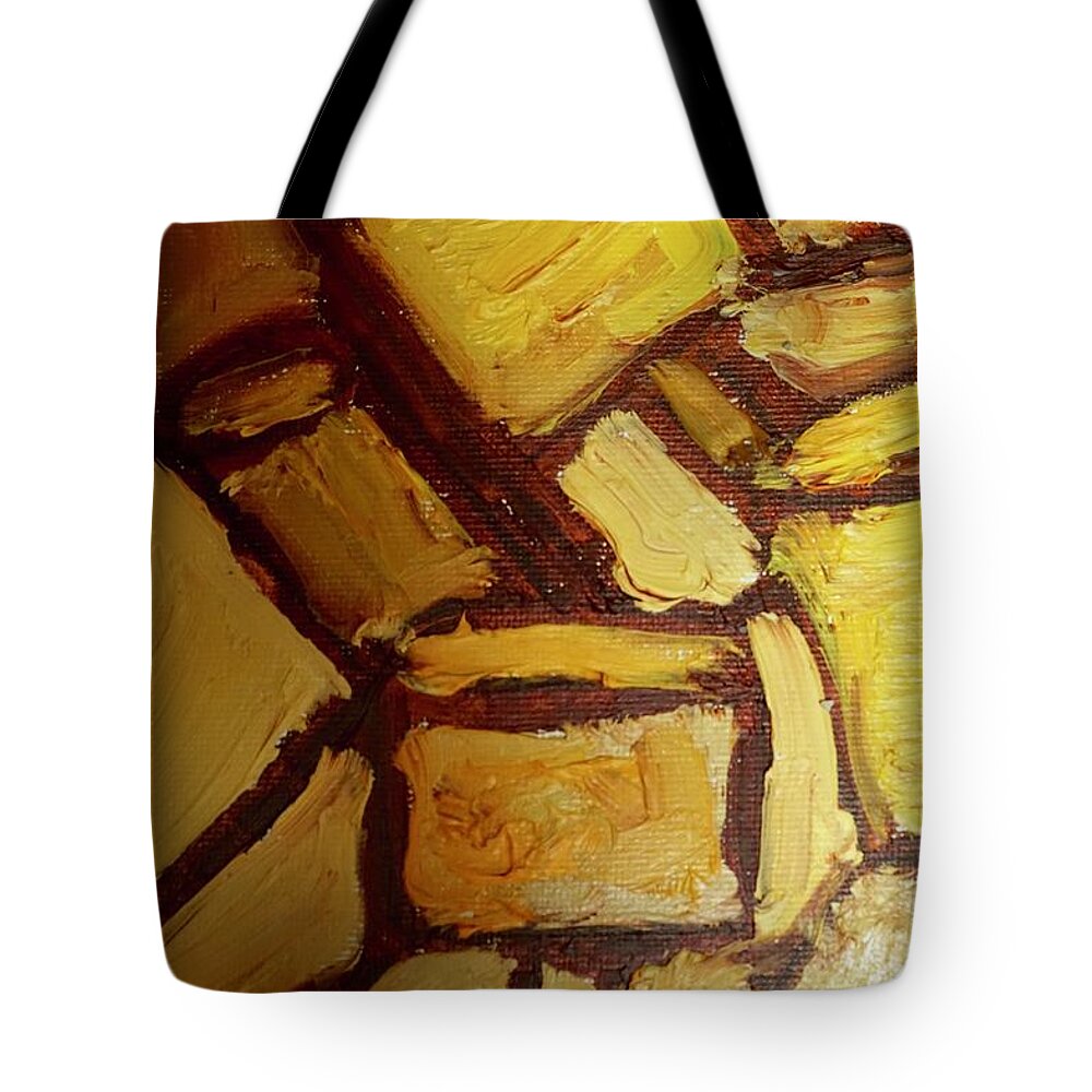 Lamp Tote Bag featuring the painting Abstract Lamp #2 by Shea Holliman