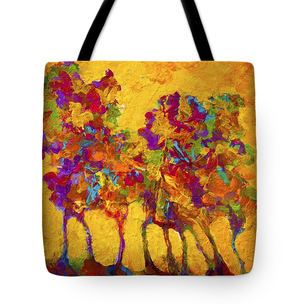 Trees Tote Bag featuring the painting Abstract Landscape 3 by Marion Rose
