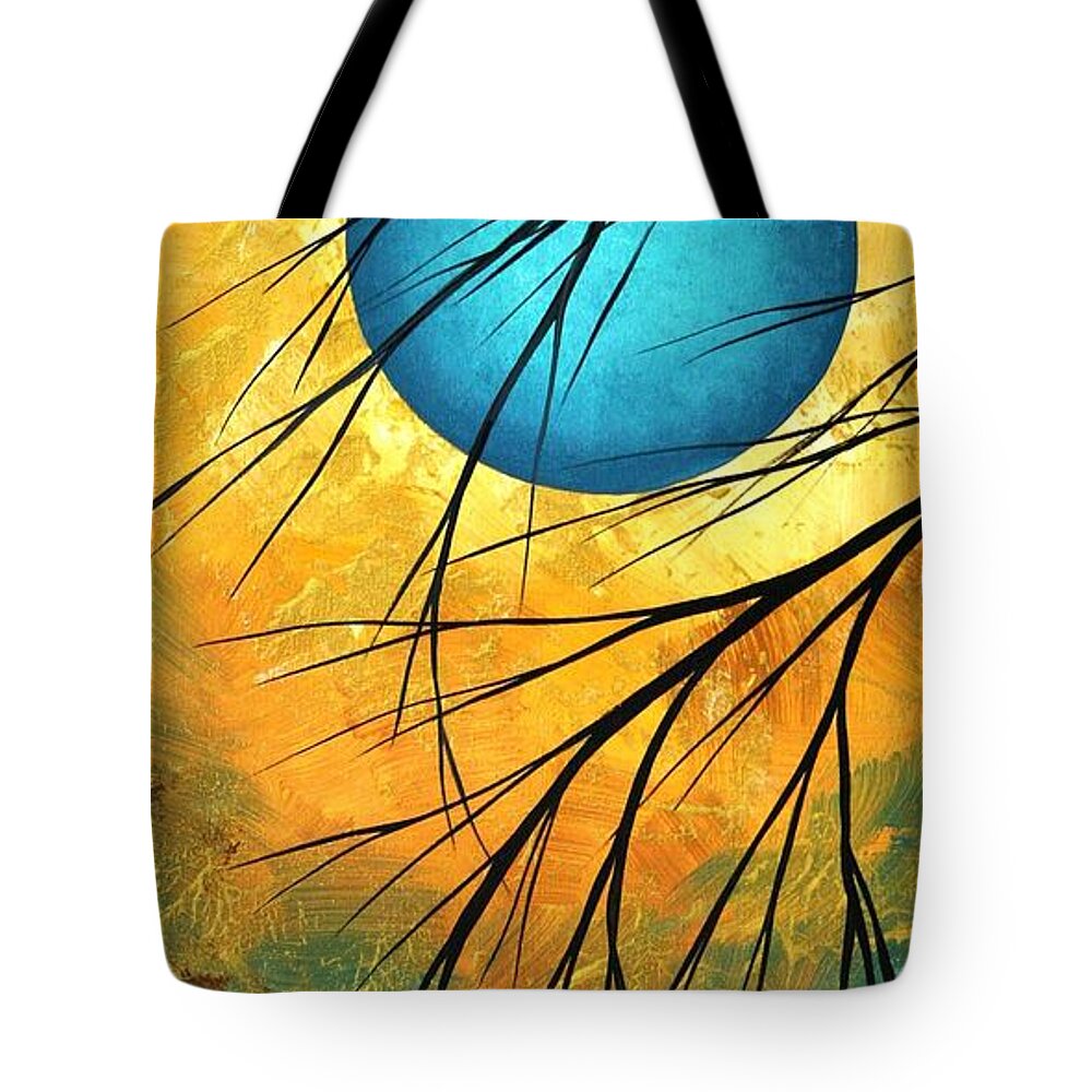 Abstract Tote Bag featuring the painting Abstract Landscape Art PASSING BEAUTY 1 of 5 by Megan Duncanson