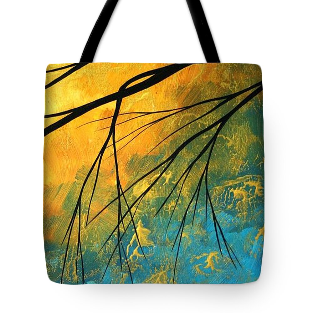 Abstract Tote Bag featuring the painting Abstract Landscape Art PASSING BEAUTY 2 of 5 by Megan Duncanson
