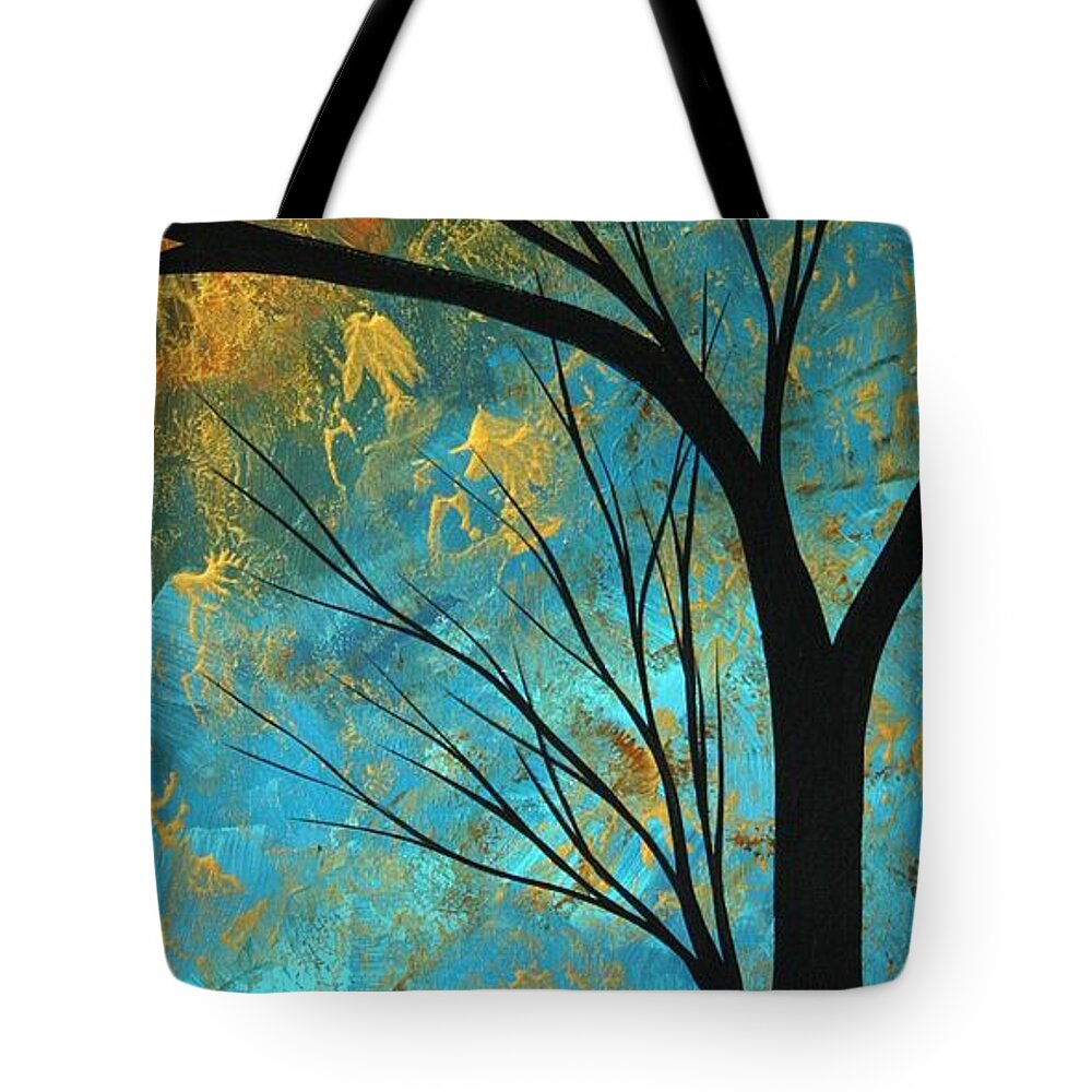 Abstract Tote Bag featuring the painting Abstract Landscape Art PASSING BEAUTY 3 of 5 by Megan Duncanson