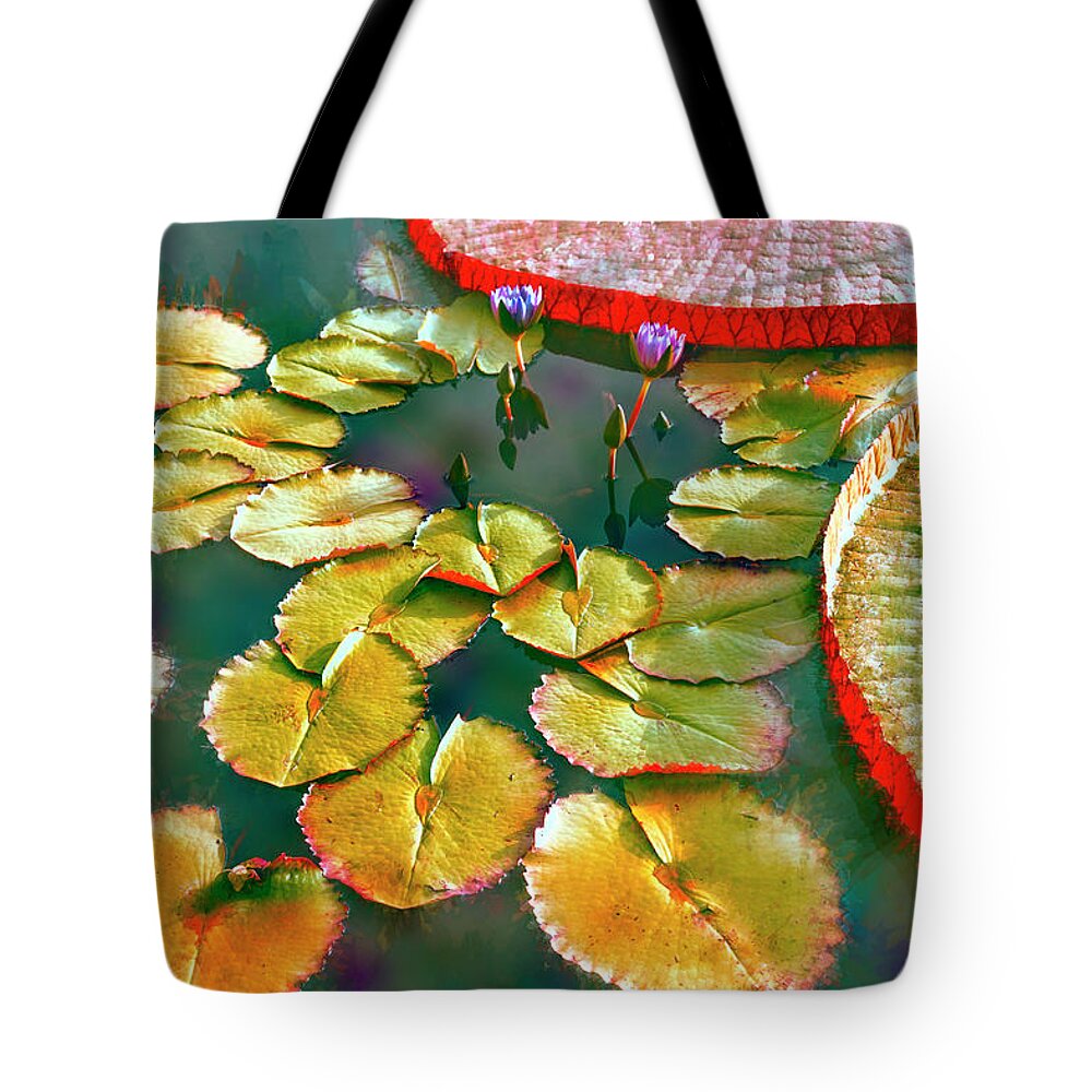 Lily Tote Bag featuring the photograph Abstract Lily Pads by John Rivera