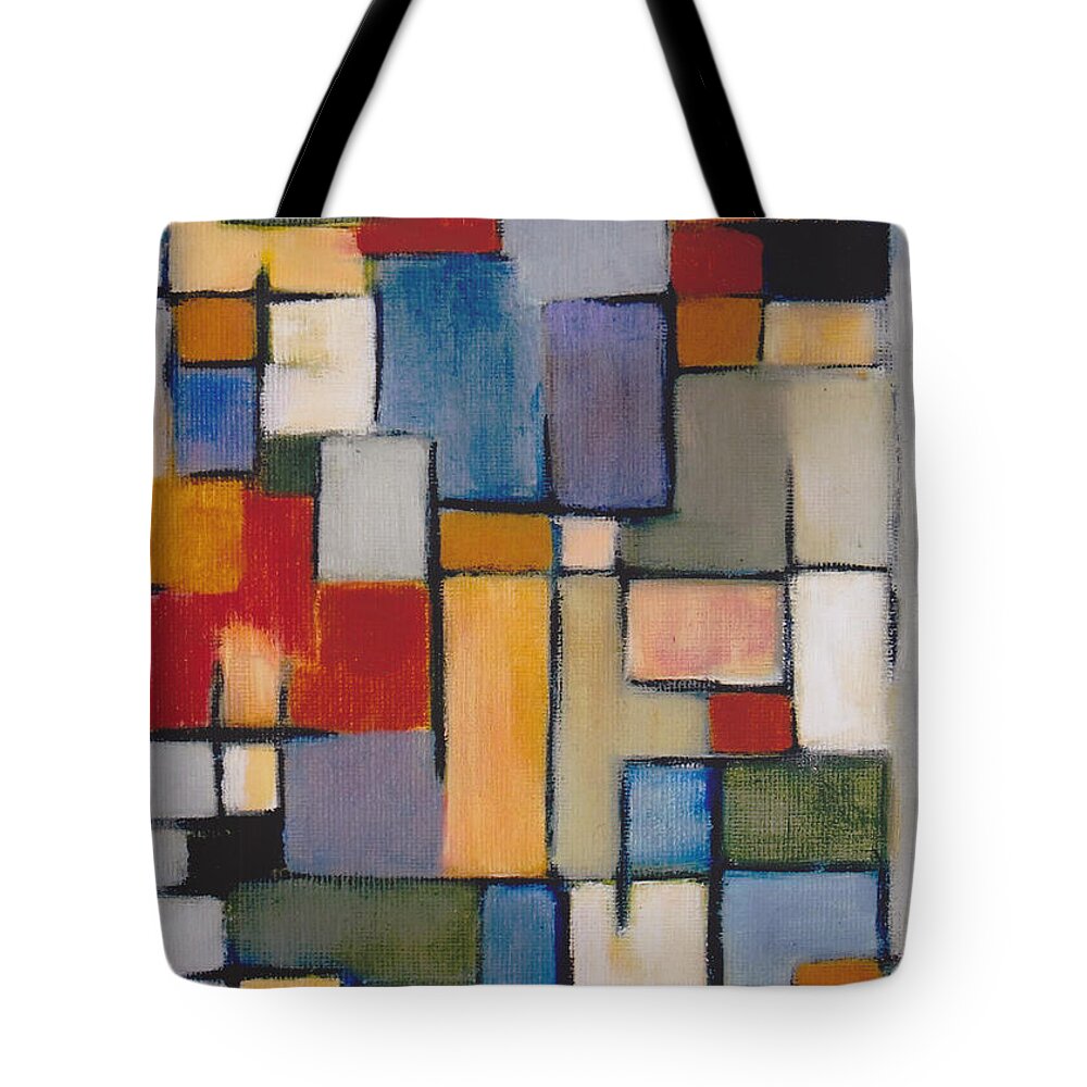 Abstract Tote Bag featuring the painting Abstract Line Series by Patricia Cleasby