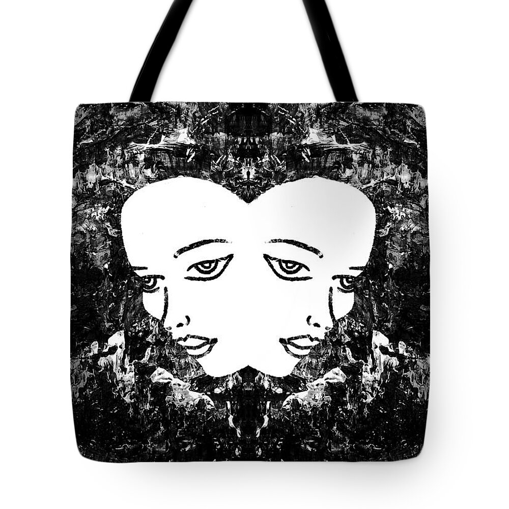 Martha Ann Tote Bag featuring the painting Abstract Majestic Lady 41115 by Mas Art Studio