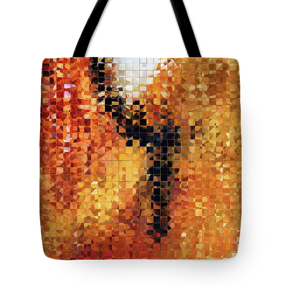 Abstract Tote Bag featuring the painting Abstract Modern Art - Pieces 8 - Sharon Cummings by Sharon Cummings