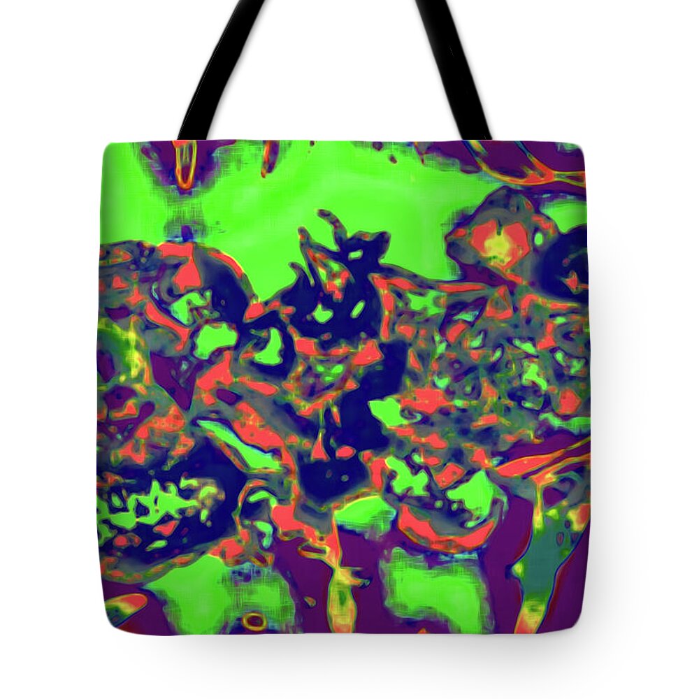 Abstract Tote Bag featuring the photograph Abstract Mushrooms by Gina O'Brien