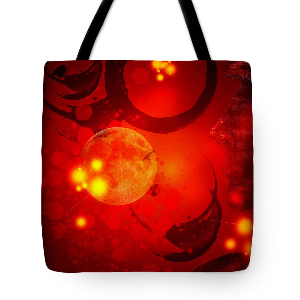 Office Wall Art Tote Bag featuring the digital art Abstract-Nebula by Patricia Motley