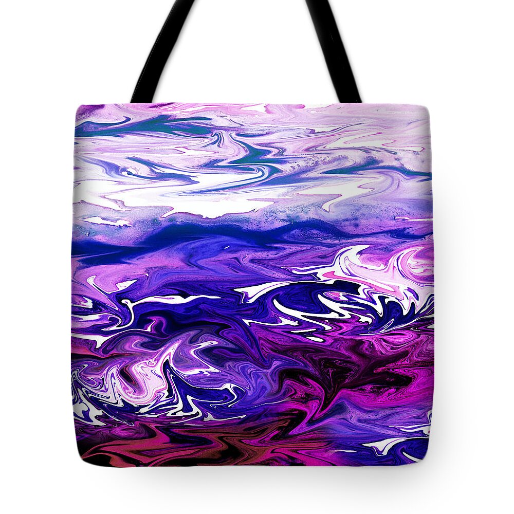 Abstract Ocean Collection Tote Bag featuring the painting Abstract Ocean Fantasy Three by Irina Sztukowski