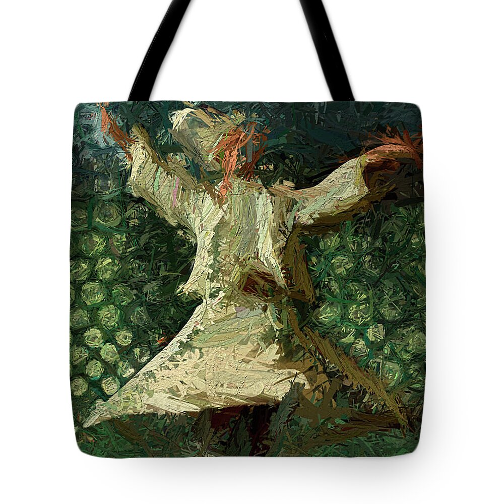 Whirling Dervish Tote Bag featuring the digital art Abstract of a Whirling Dervish by Syed Muhammad Munir ul Haq
