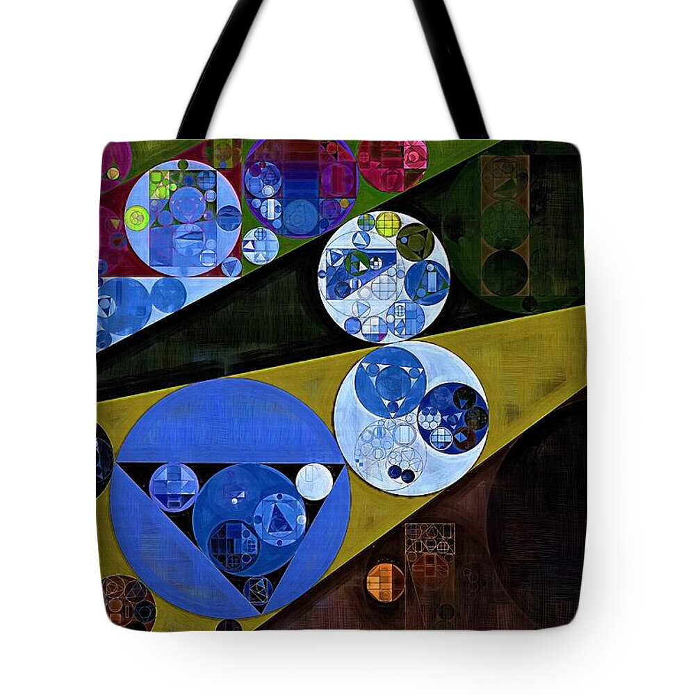Paintings Tote Bag featuring the digital art Abstract painting - Cerulean blue by Vitaliy Gladkiy