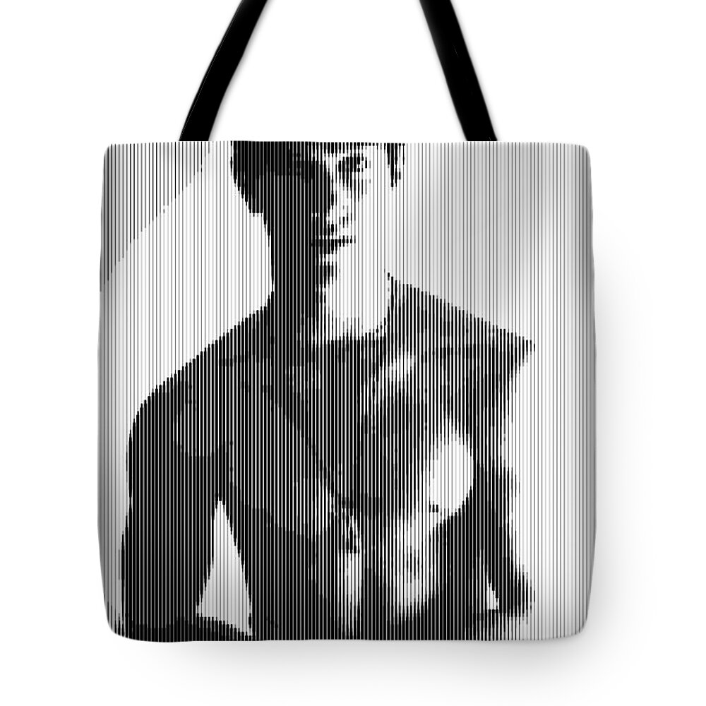 Man Tote Bag featuring the painting Abstract portrait of a youth by Celestial Images