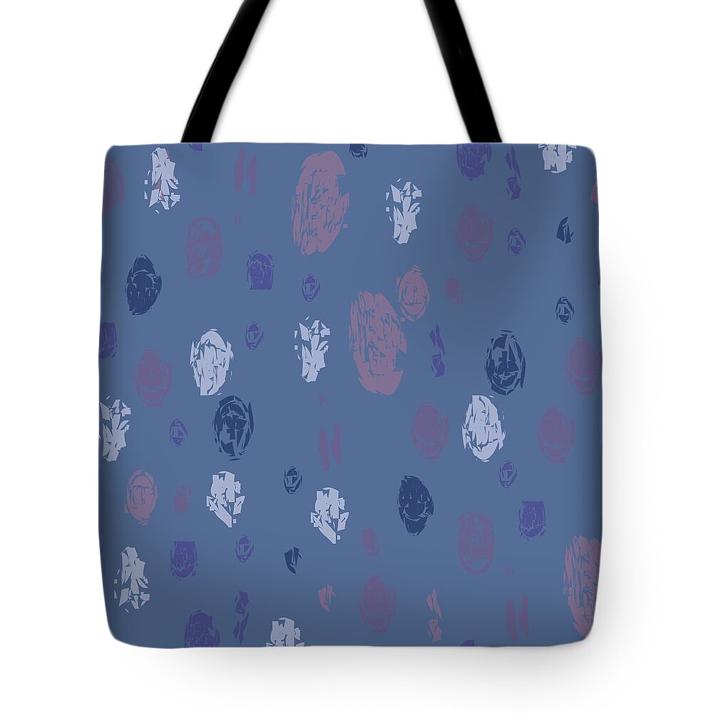 Blue Tote Bag featuring the digital art Abstract Rain on Blue by April Burton