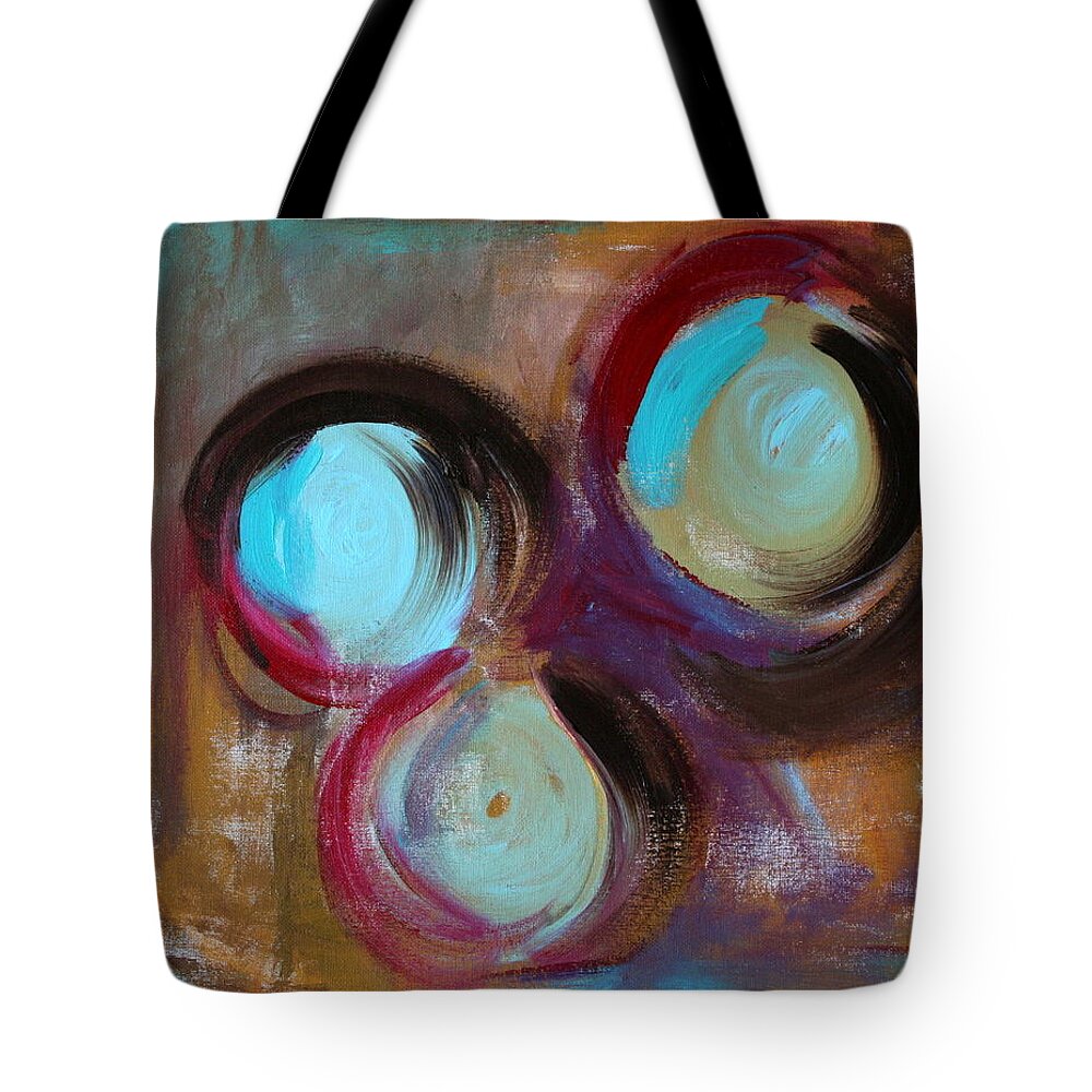 Woman Tote Bag featuring the painting Abstract Self Portrait by Julie Lueders 