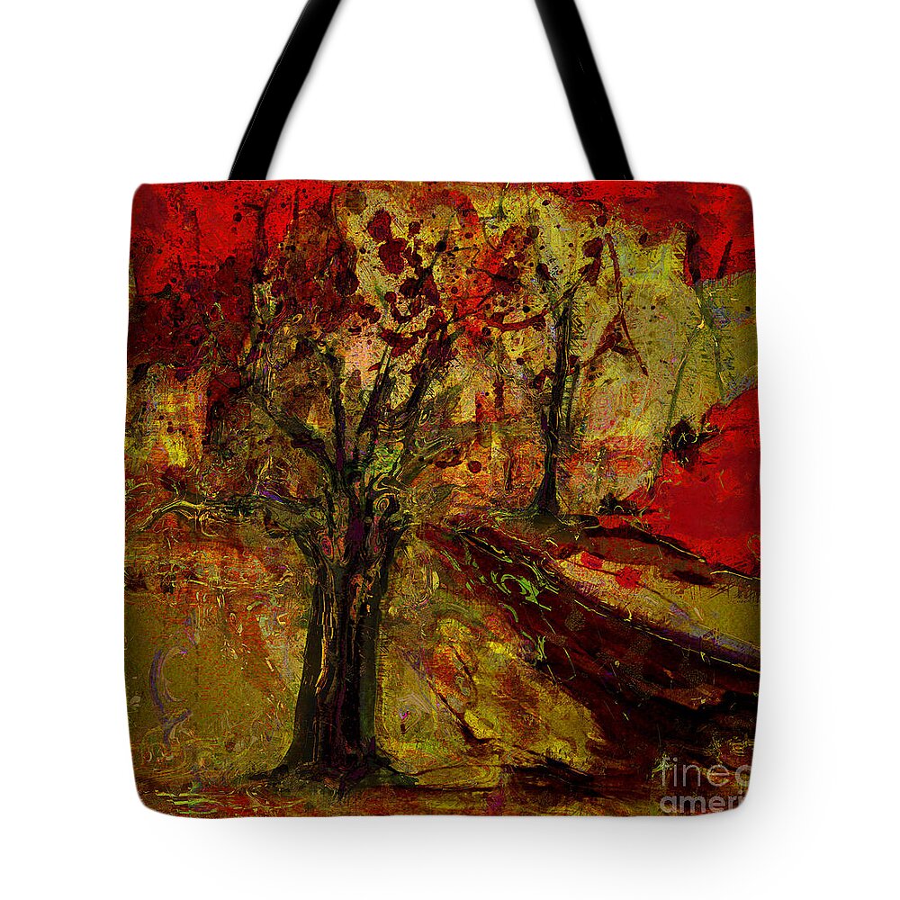 Tree Tote Bag featuring the painting Abstract Tree by Julie Lueders 