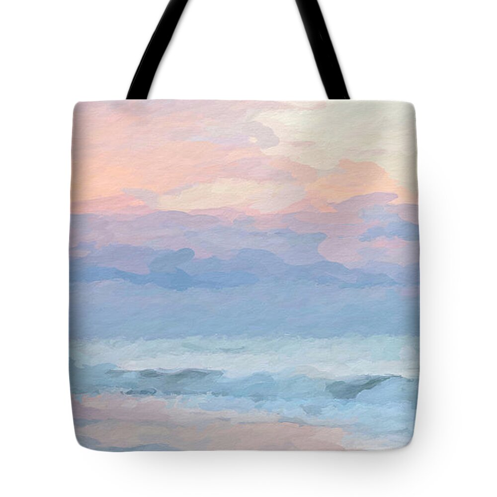 Anthony Fishburne Tote Bag featuring the mixed media Abstract Warm Morning by Anthony Fishburne
