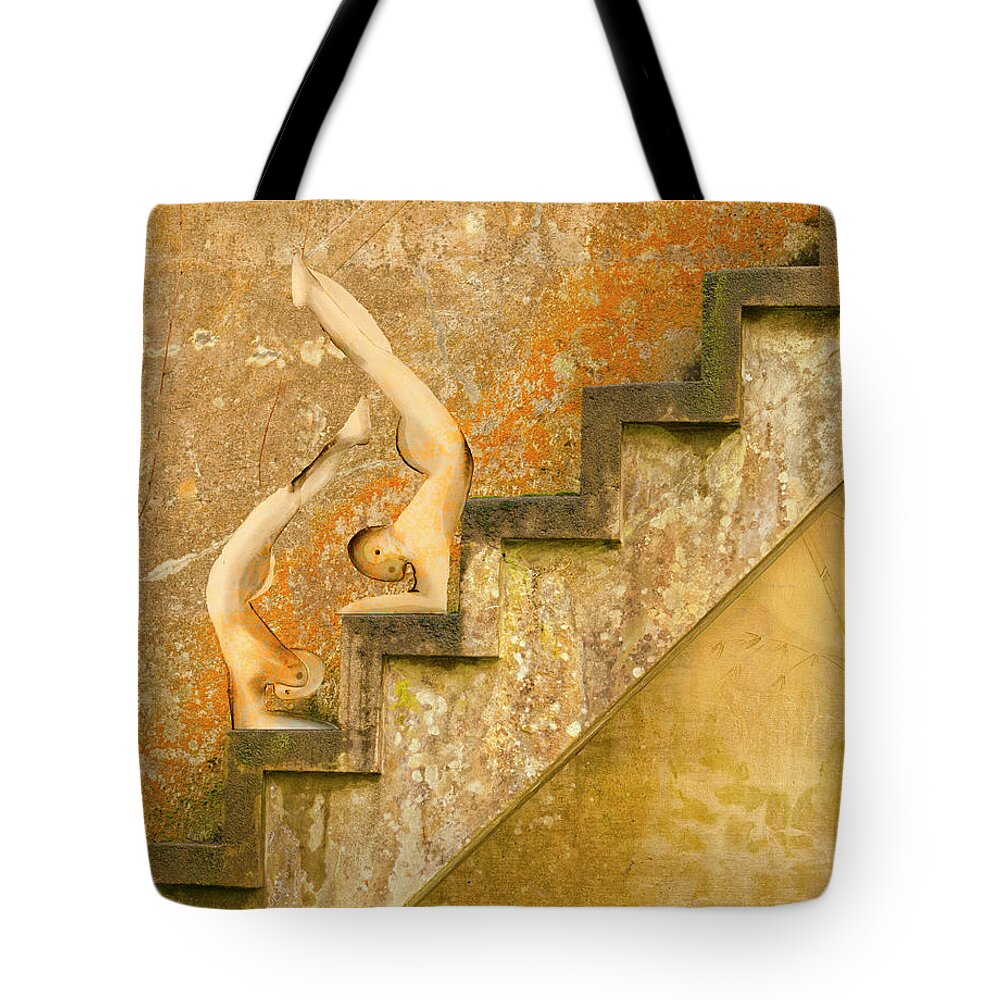 Composite Tote Bag featuring the digital art Abstract Yoga by Dee Browning