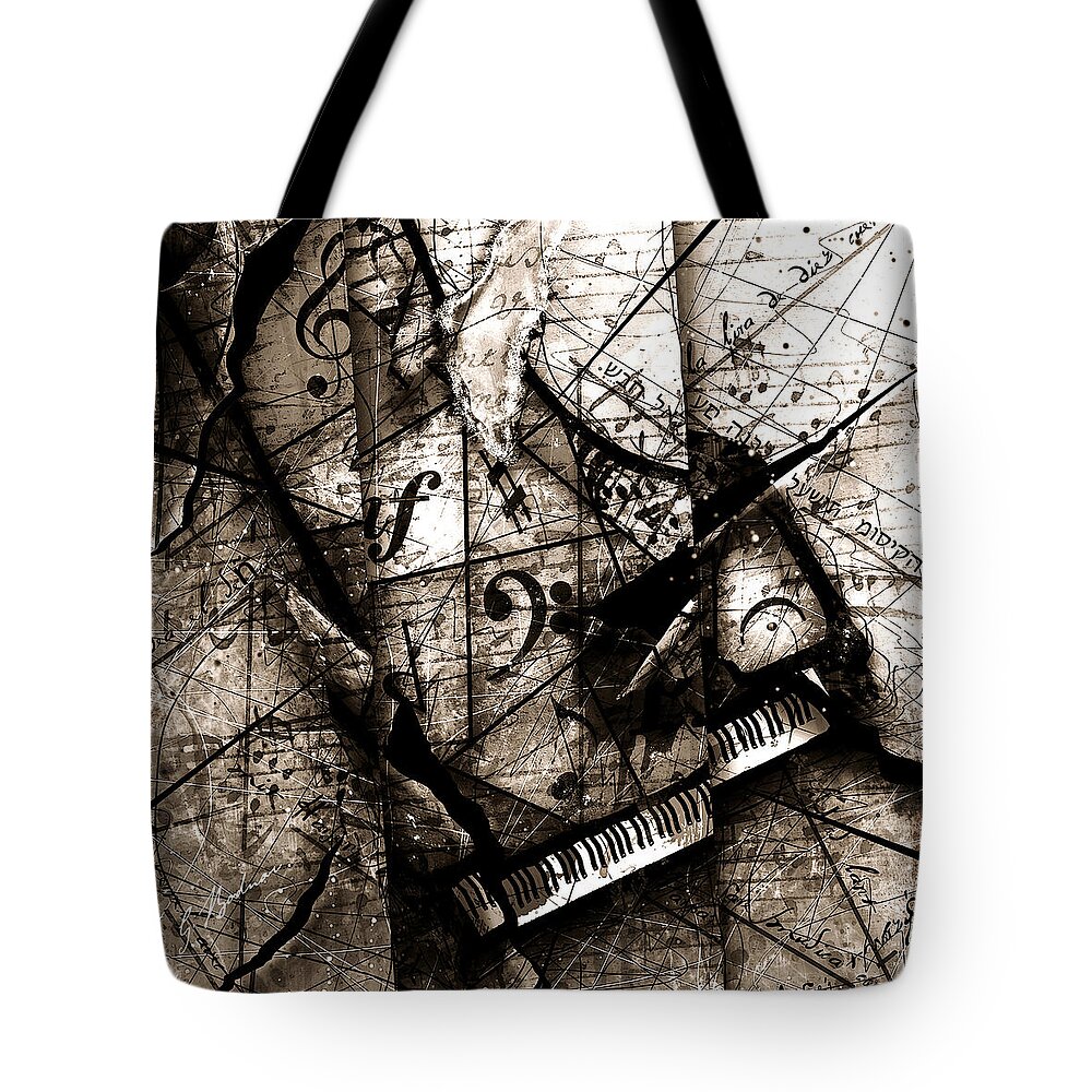 Piano Tote Bag featuring the digital art Abstracta 27 The Grand Illusion by Gary Bodnar