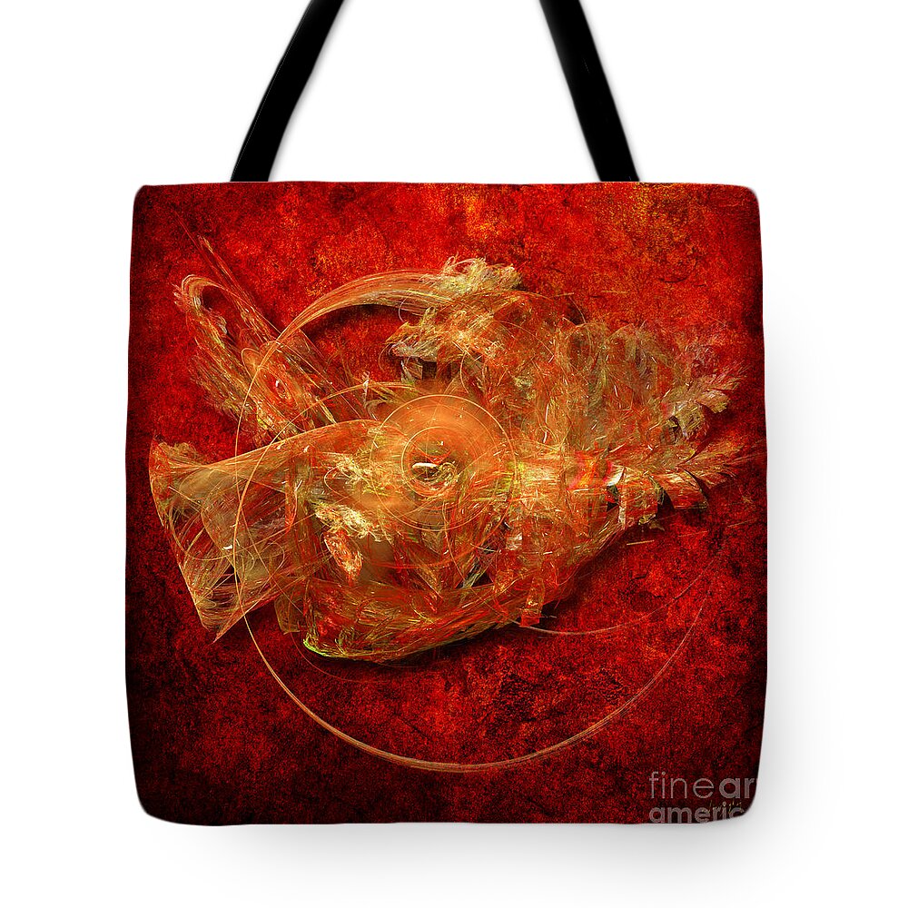 Red Tote Bag featuring the digital art Abstractfantasy No. 1 by Alexa Szlavics