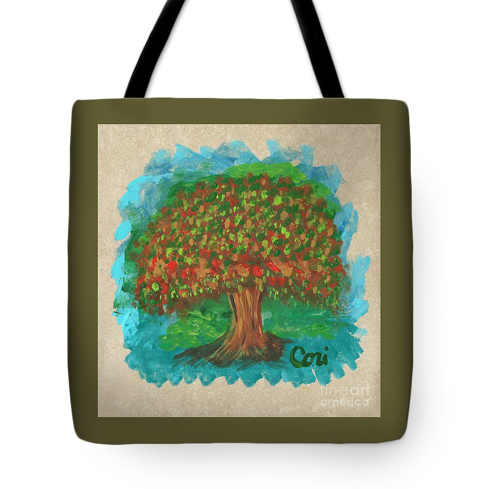 What Get For Tote Bag featuring the painting Abundant Tree by Corinne Carroll