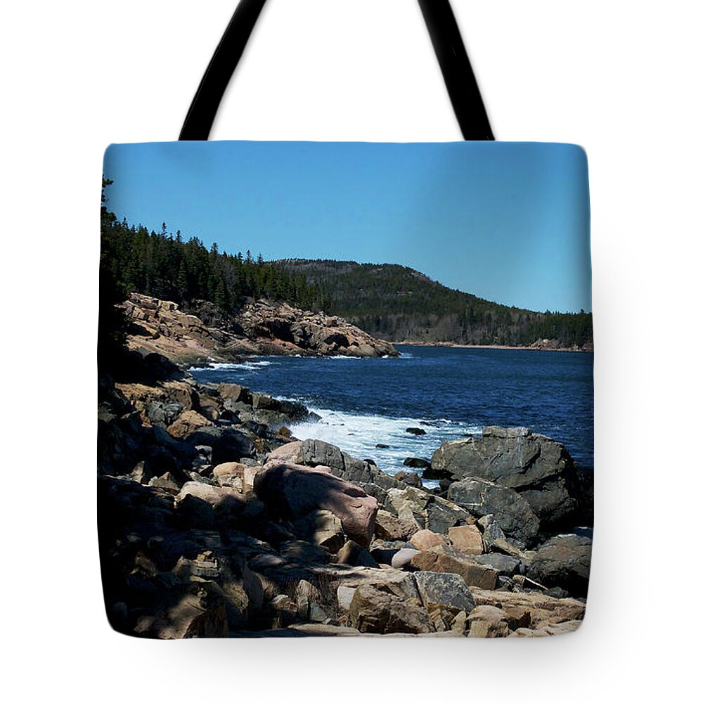 Scenic Tours Tote Bag featuring the photograph Acadia Coast by Skip Willits