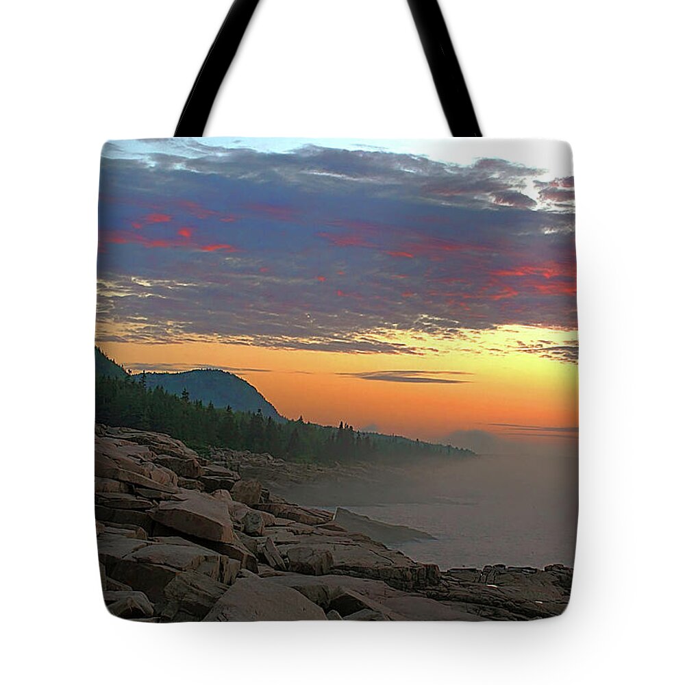 Acadia National Park Tote Bag featuring the photograph Acadia Sunrise by Jeff Heimlich